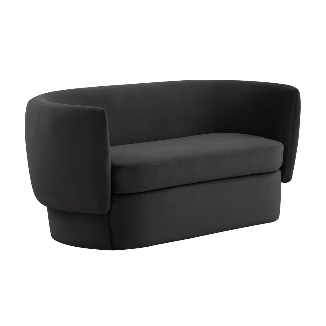 Isabella Black Velvet Loveseat