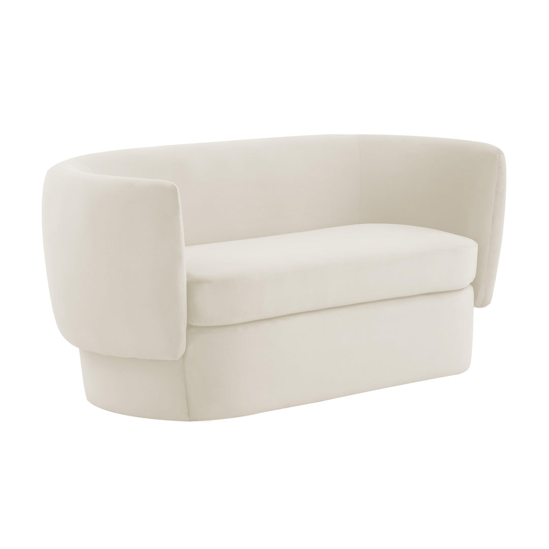 Isabella Cream Velvet Loveseat