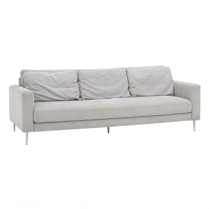 Vari Light Grey Textured Velvet Lounge Sofa