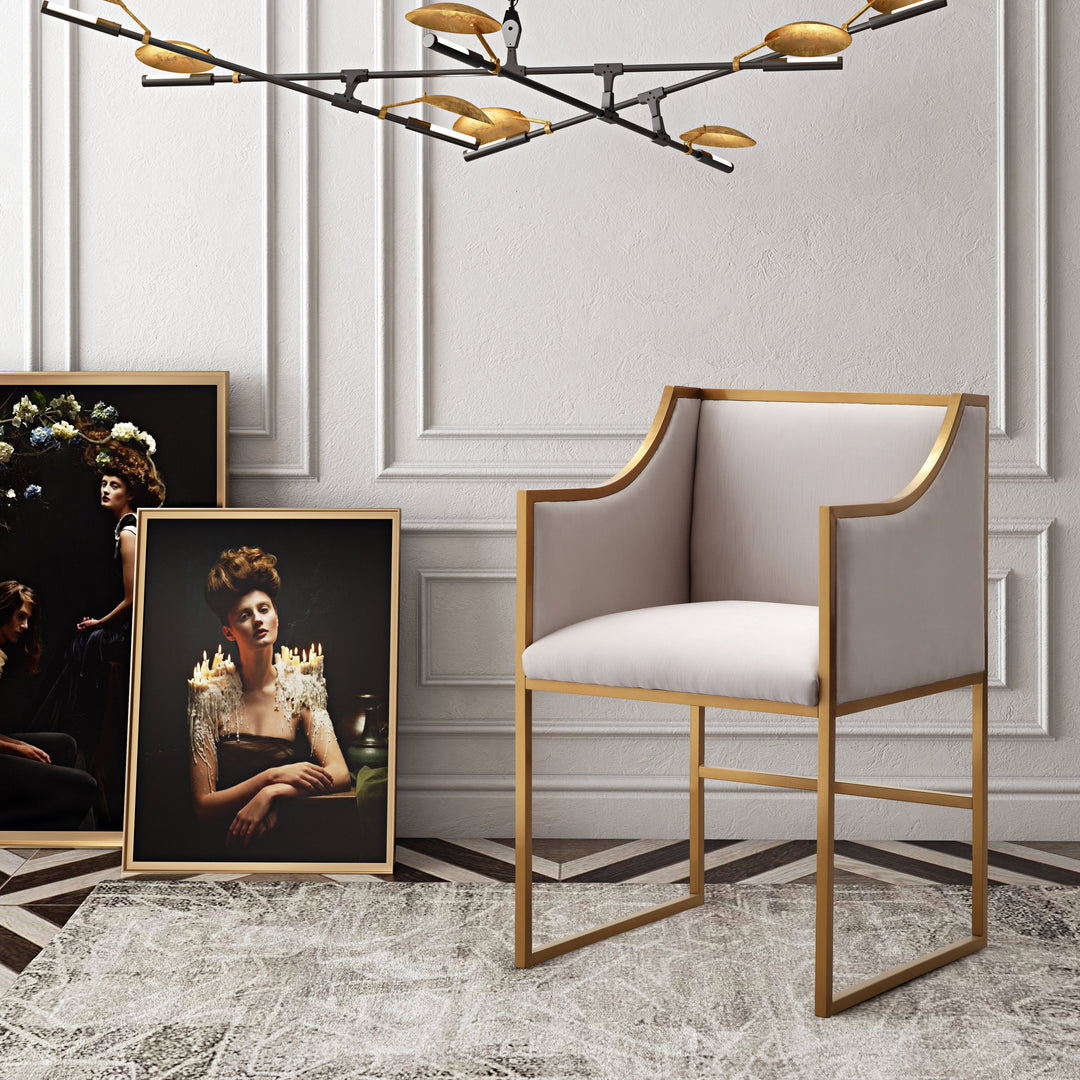 Atara Cream Velvet Gold Chair