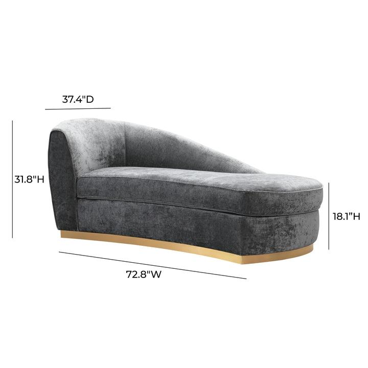 Adele Slub Grey Velvet Chaise