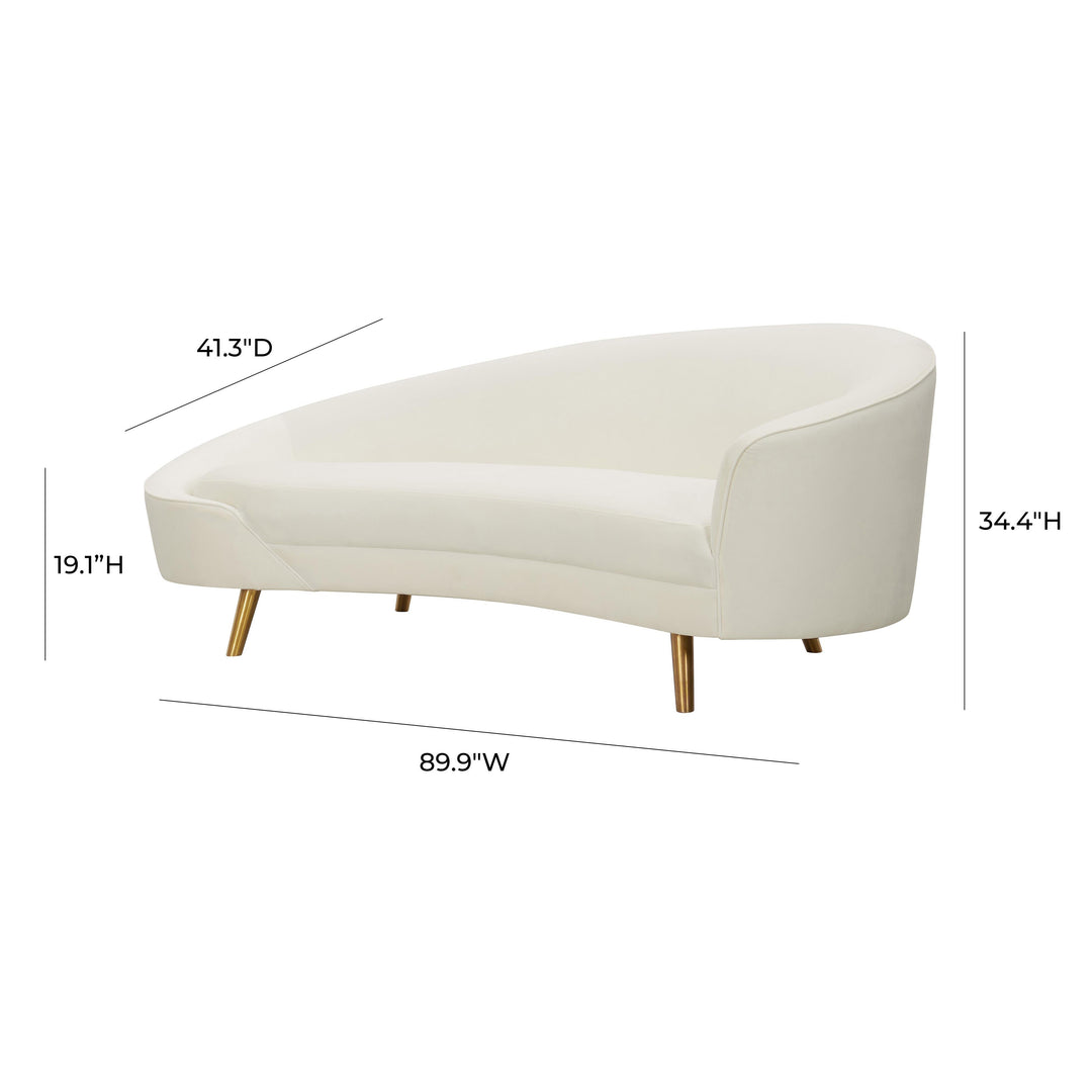 Cleopatra Cream Velvet Sofa