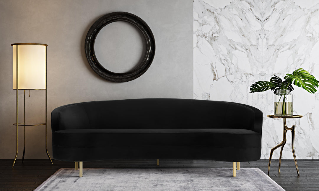 Baila Black Velvet Sofa