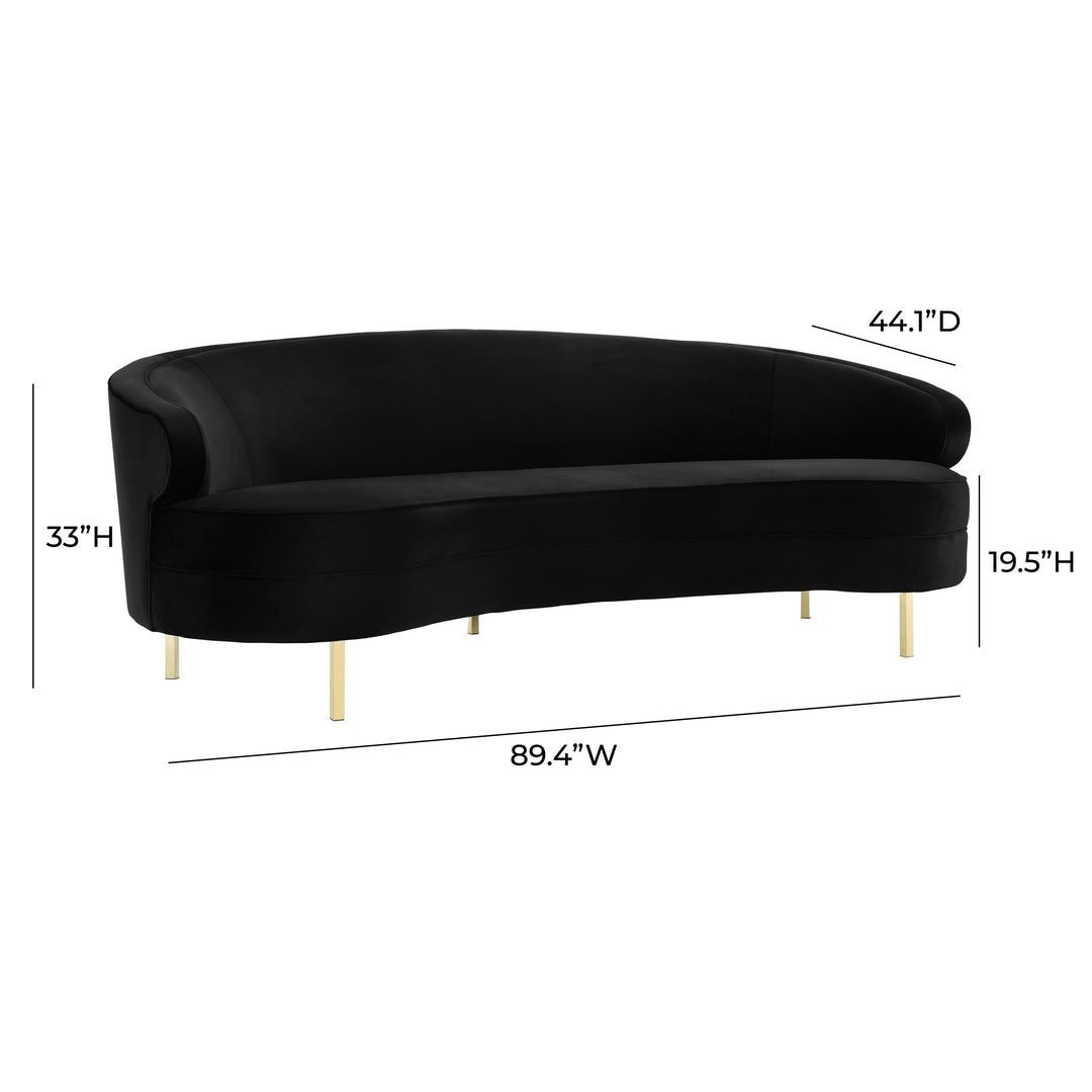 Baila Black Velvet Sofa