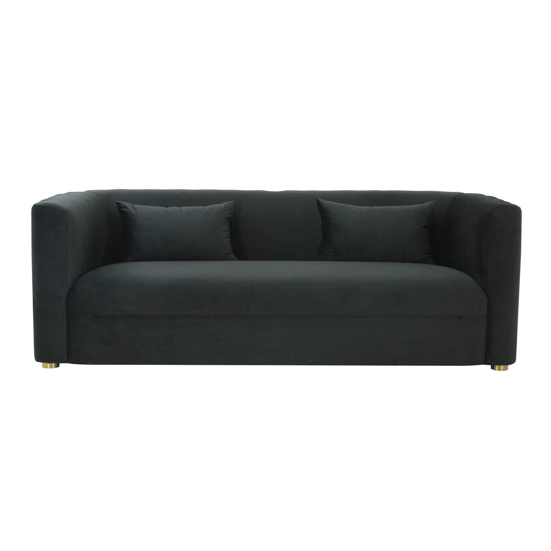 Callie Black Velvet Sofa