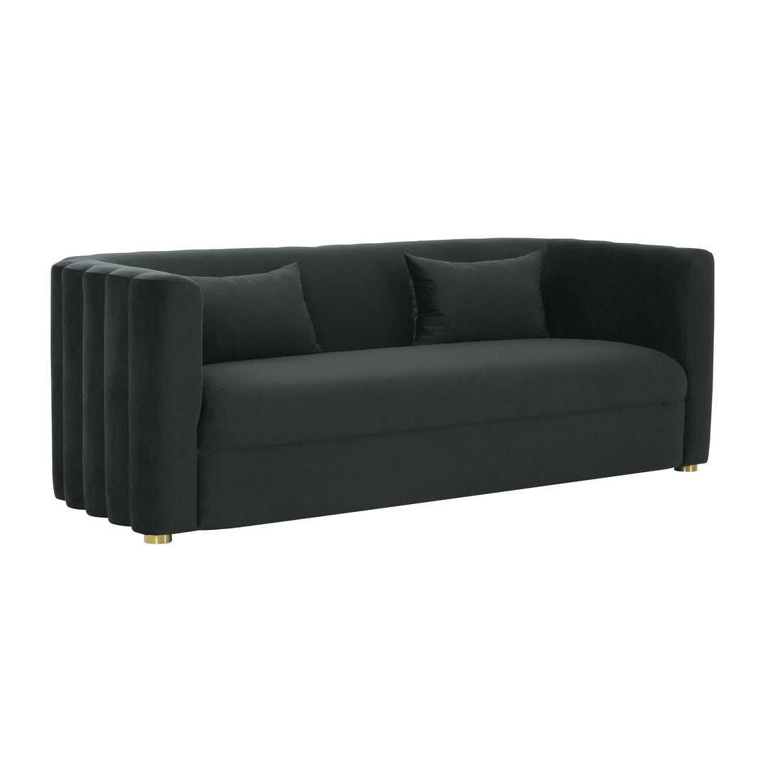 Callie Black Velvet Sofa