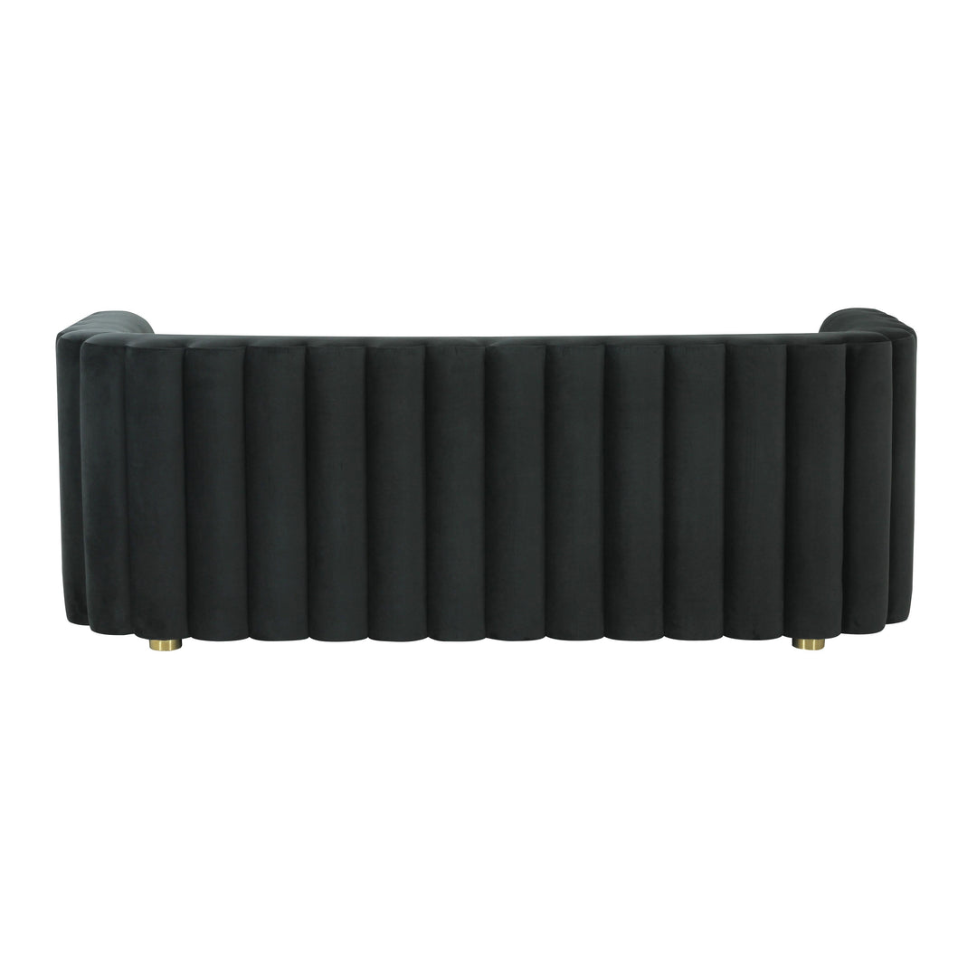 Callie Black Velvet Sofa