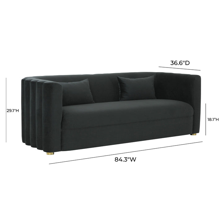 Callie Black Velvet Sofa