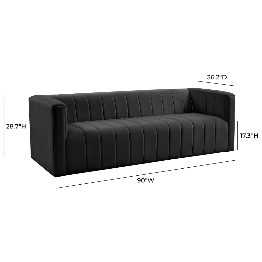 Norah Black Velvet Sofa