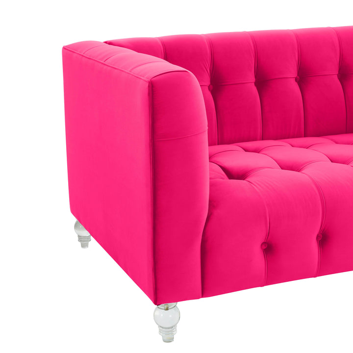 Bea Hot Pink Velvet Loveseat