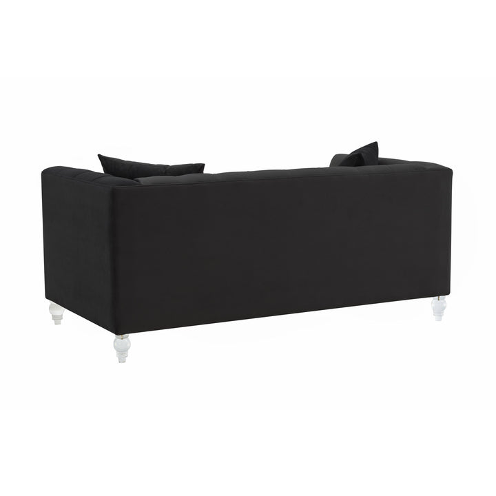 Bea Black Velvet Loveseat