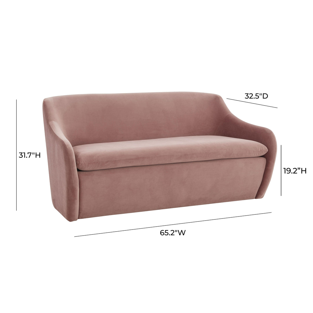 Cellia Mauve Velvet Loveseat