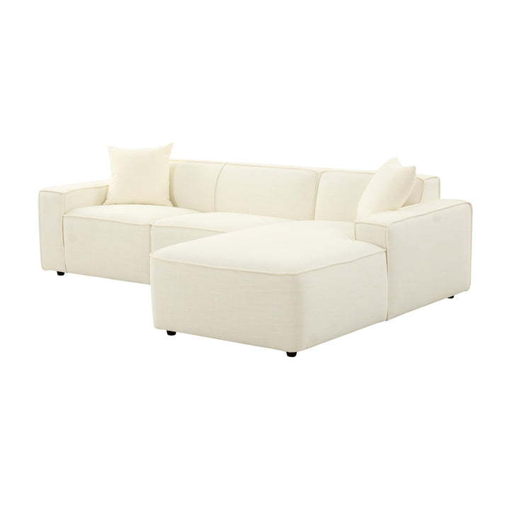 Olafur Cream Linen Sectional - RAF