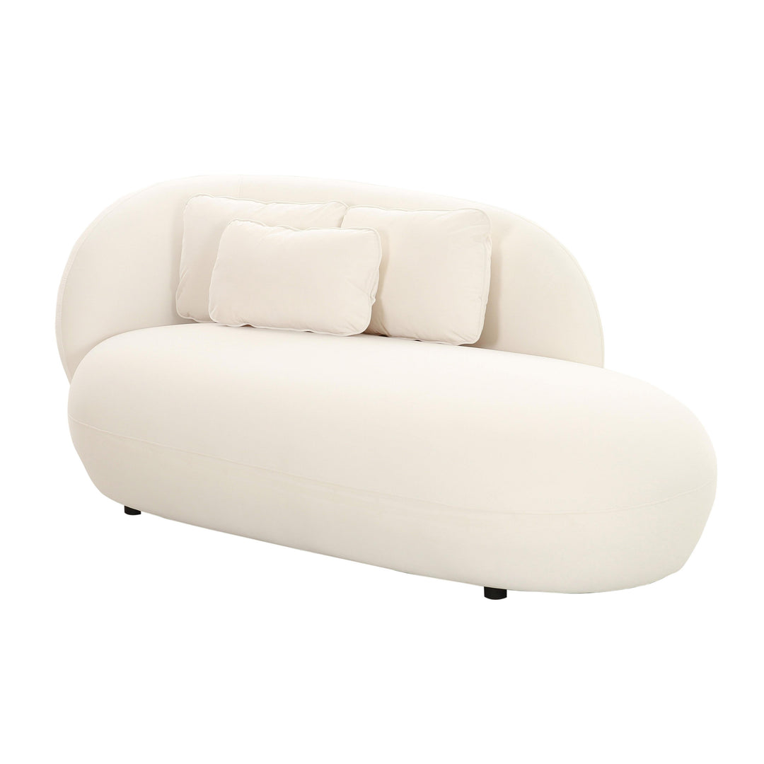 Galet Cream Velvet Chaise