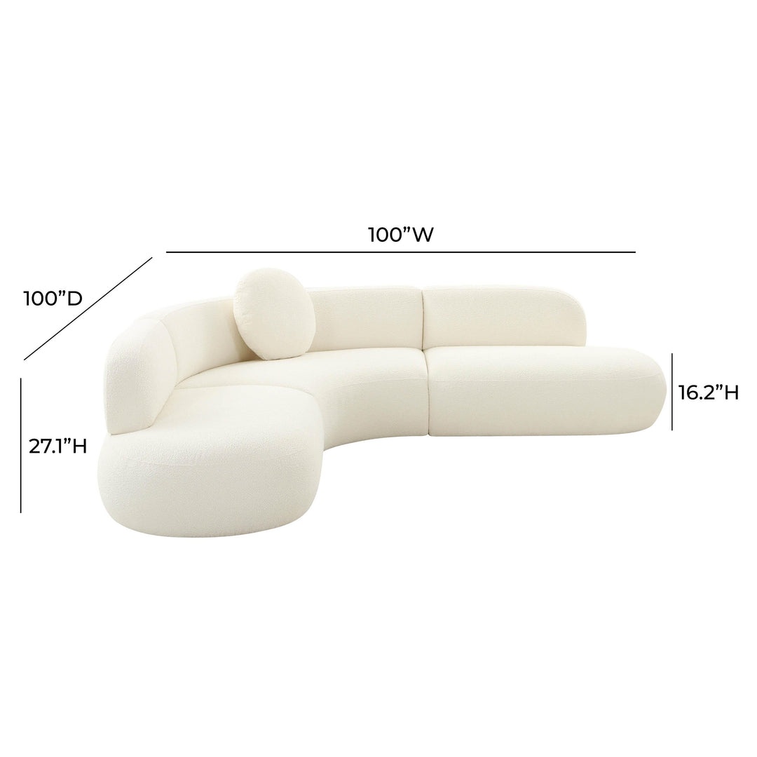 Broohah Cream Boucle Sectional