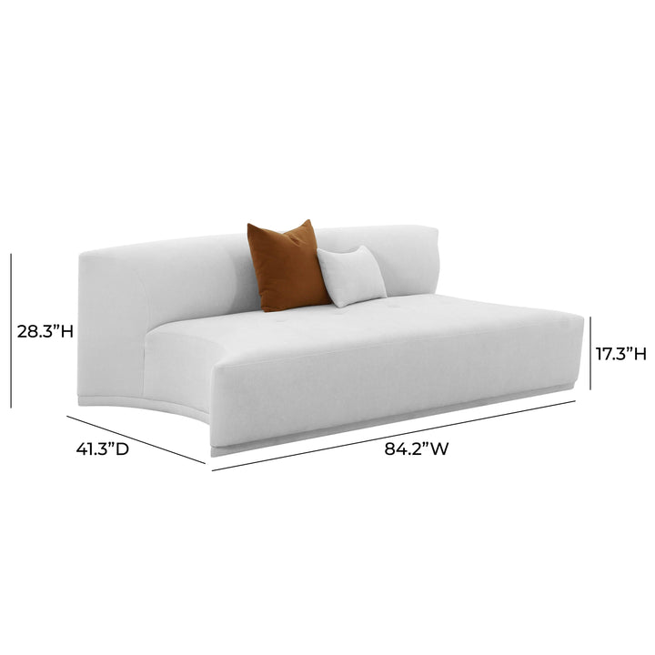 Fickle Grey Velvet Modular Armless Loveseat