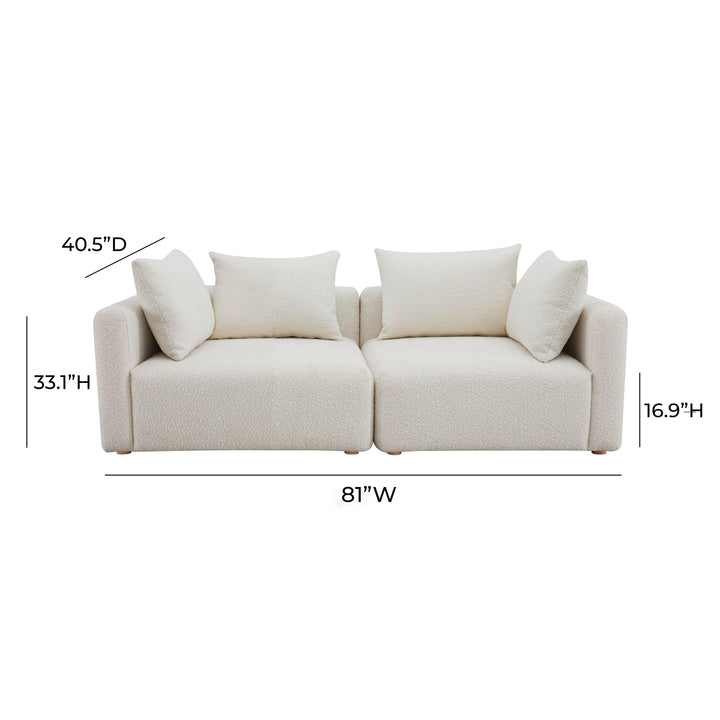 Hangover Cream Boucle Loveseat