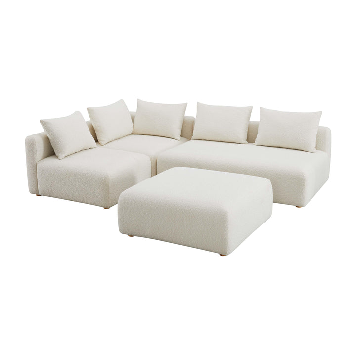 Hangover Cream Boucle 4-Piece Modular Chaise Sectional