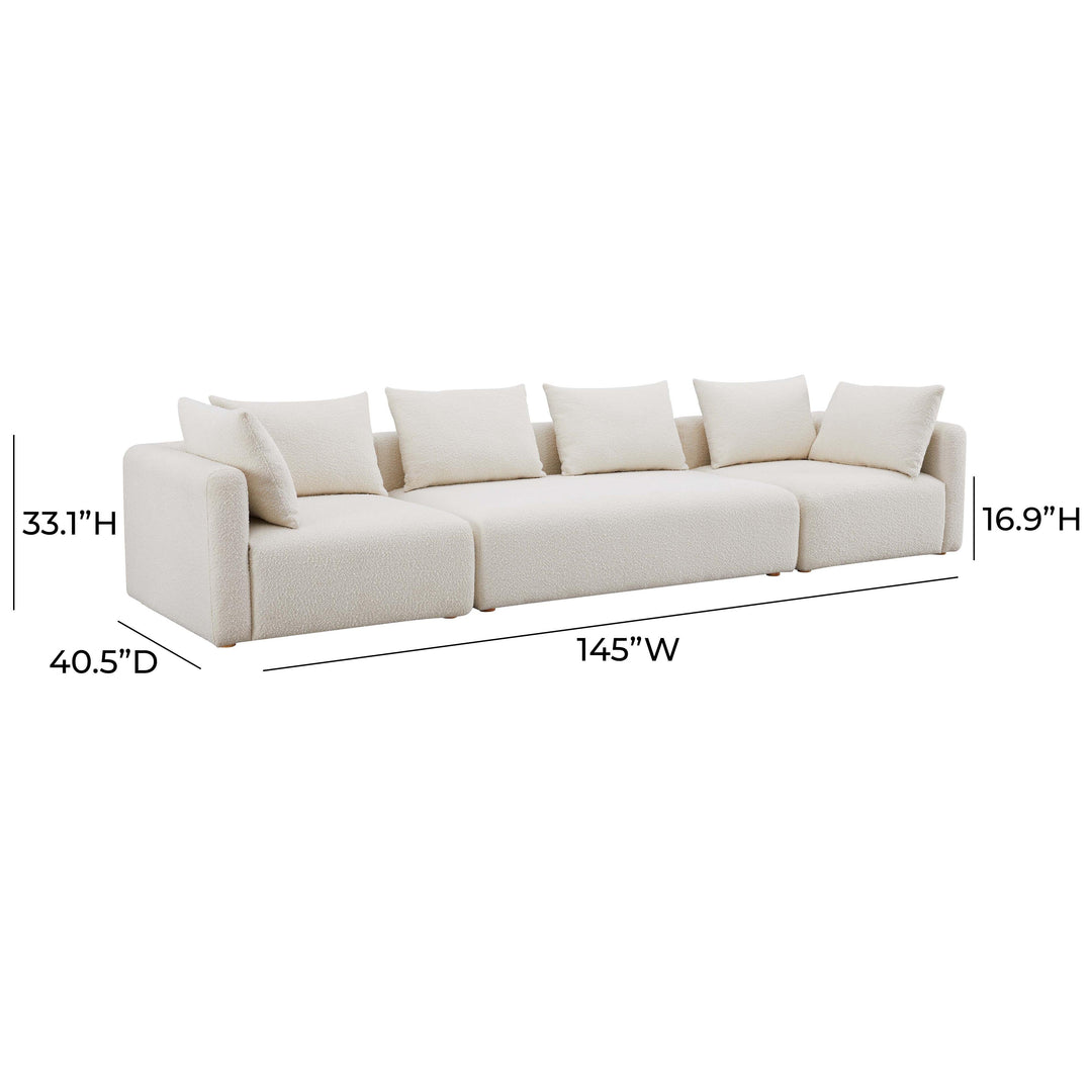 Hangover Cream Boucle 145" Long Sofa