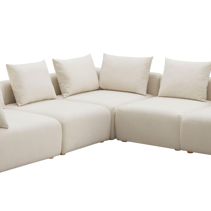 Hangover Cream Performance Linen 5-Piece Modular L-Sectional