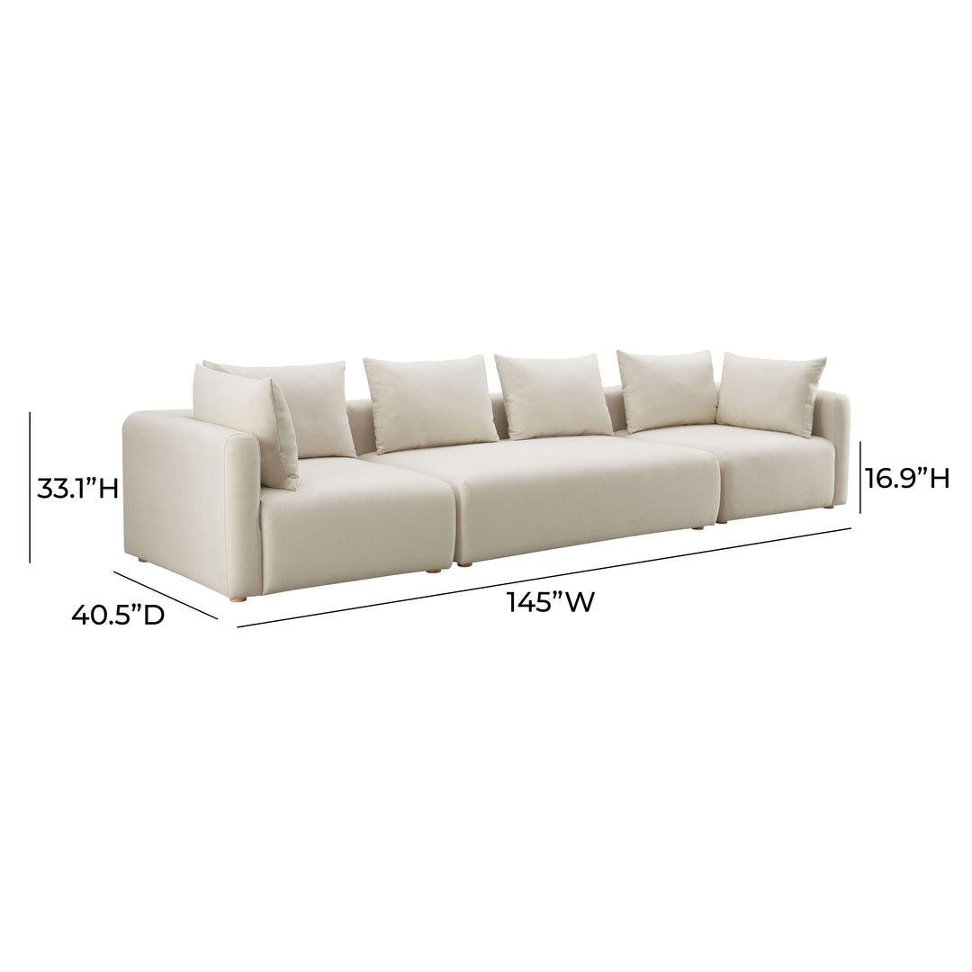 Hangover Cream Performance Linen 145" Long Sofa