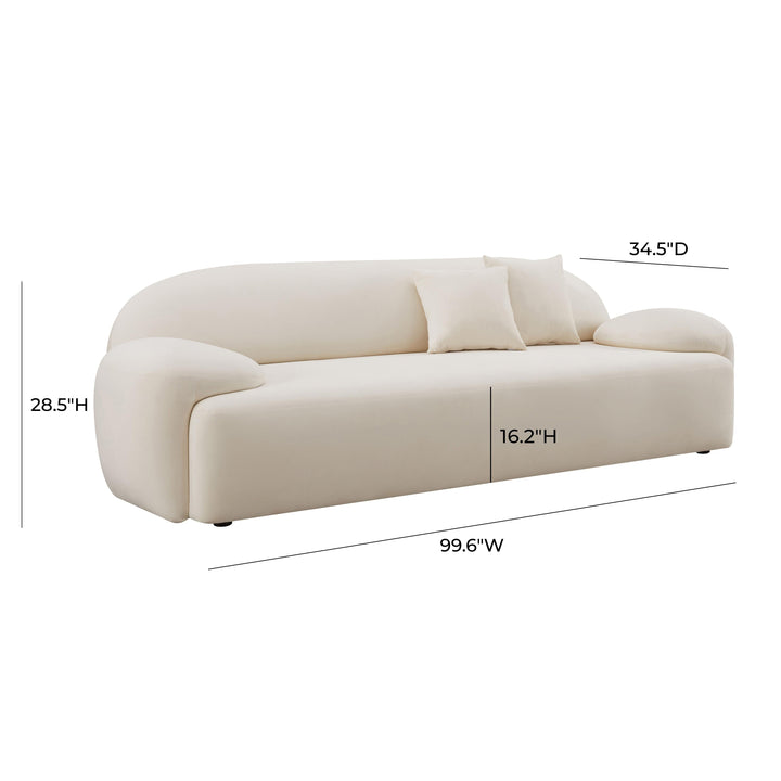 Allegra Cream Velvet Sofa