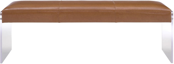 Envy Brown Vegan Leather/Acrylic Bench