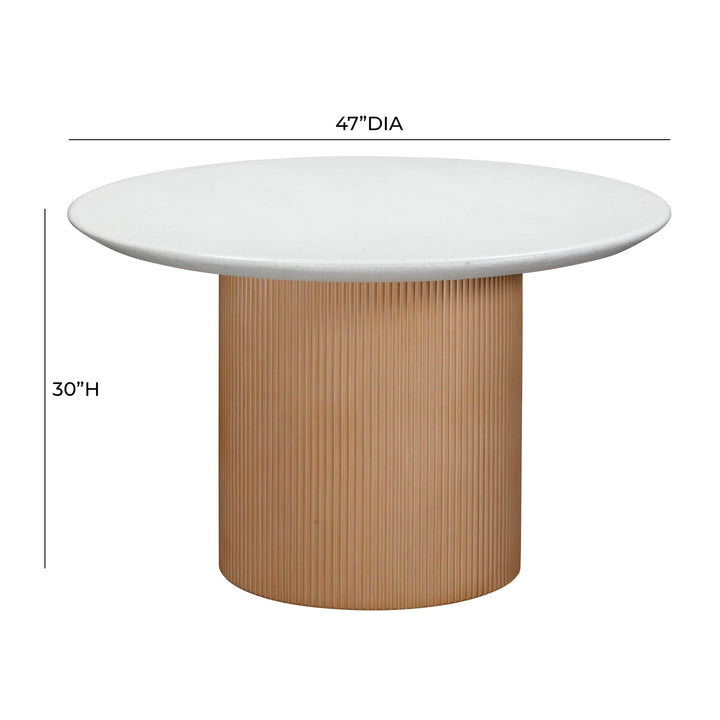 Rose Faux Terrazzo and Terracotta Indoor / Outdoor Round Concrete Dining Table