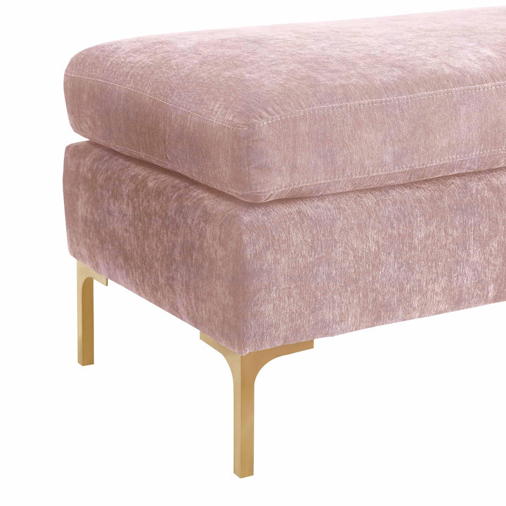 Delilah Blush Textured Velvet Bench