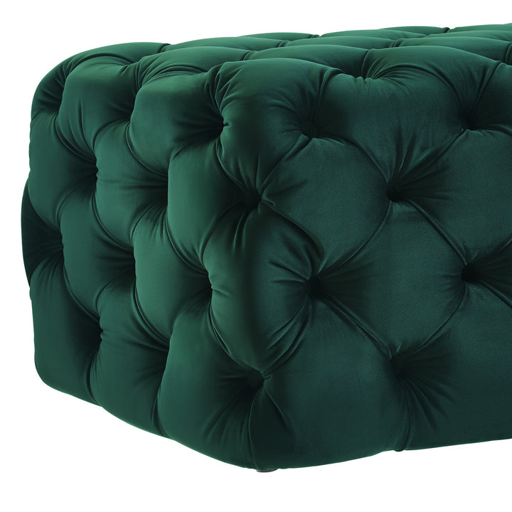 Kaylee Jumbo Green Velvet Ottoman