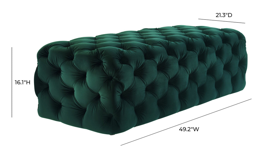 Kaylee Jumbo Green Velvet Ottoman