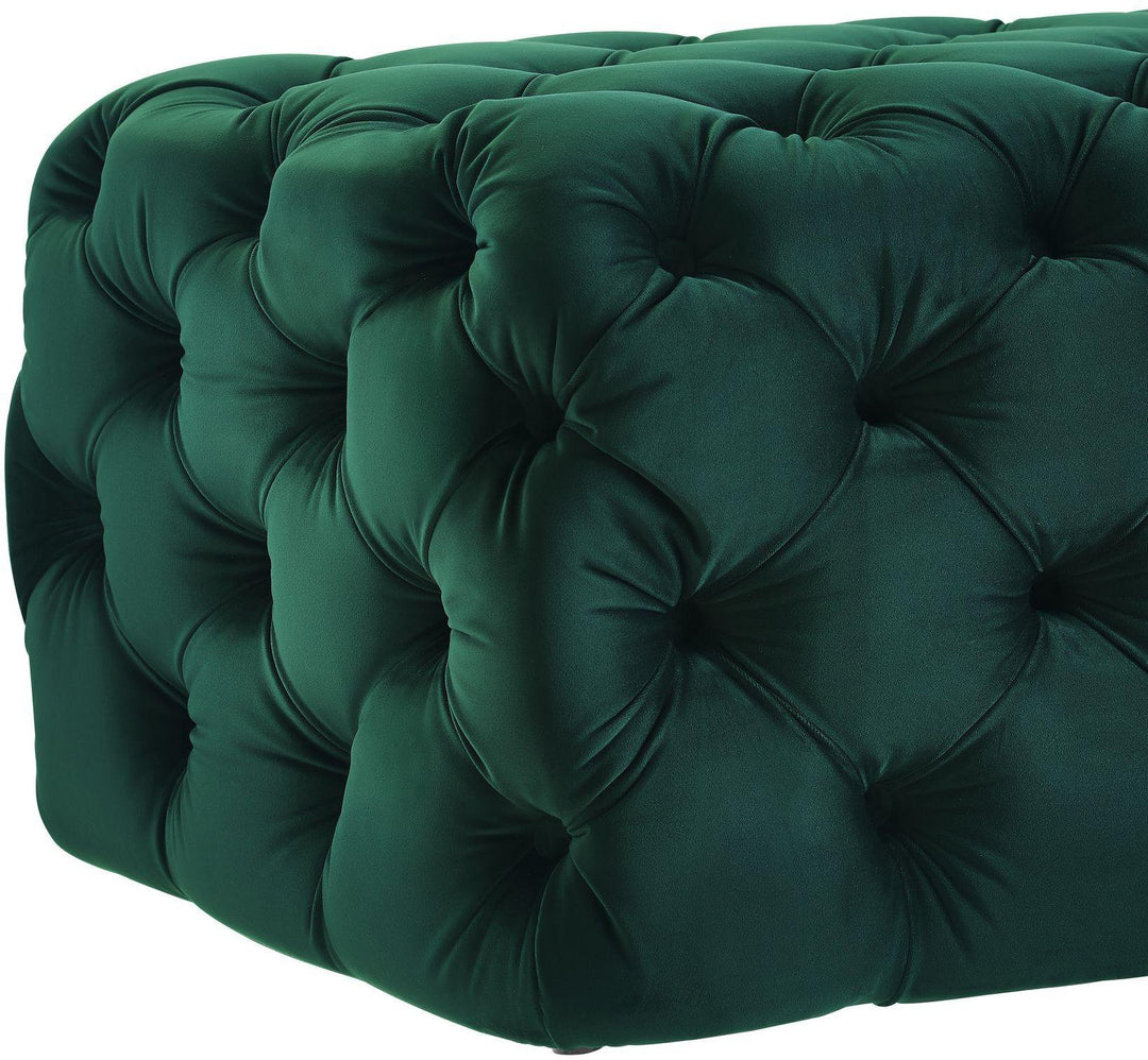 Kaylee Jumbo Green Velvet Ottoman