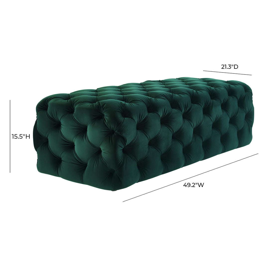 Kaylee Jumbo Green Velvet Ottoman