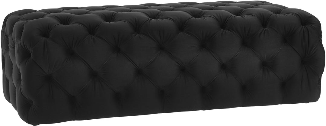 Kaylee Jumbo Black Velvet Ottoman