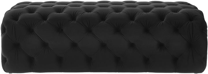 Kaylee Jumbo Black Velvet Ottoman