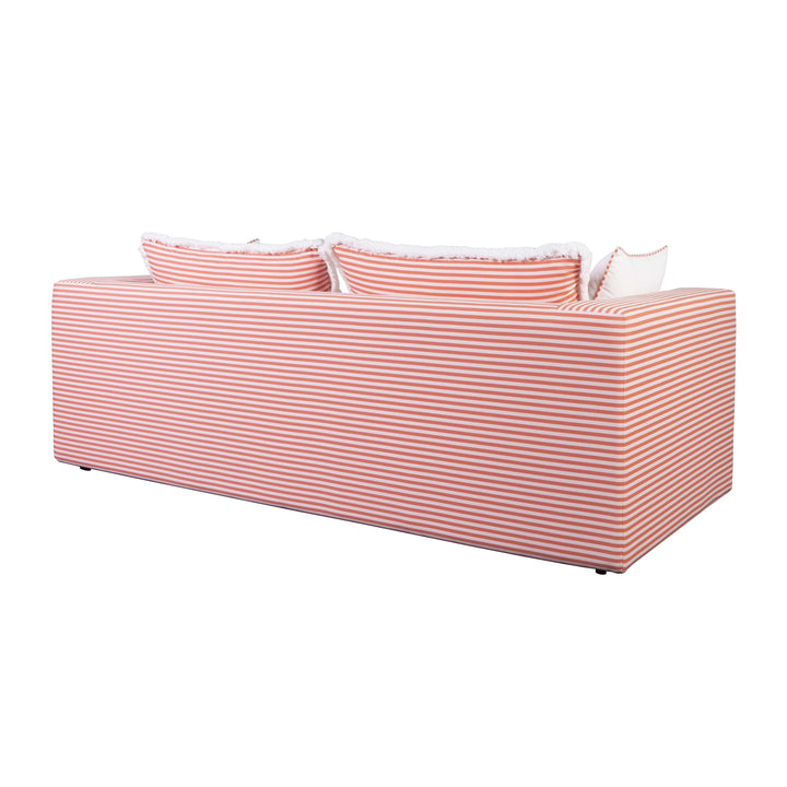 Salty Coral Striped Outdoor Sofa