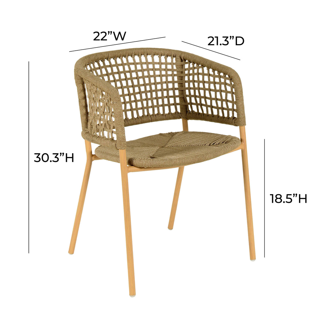 Niel Natural Oak Finish Outdoor Dining Chair