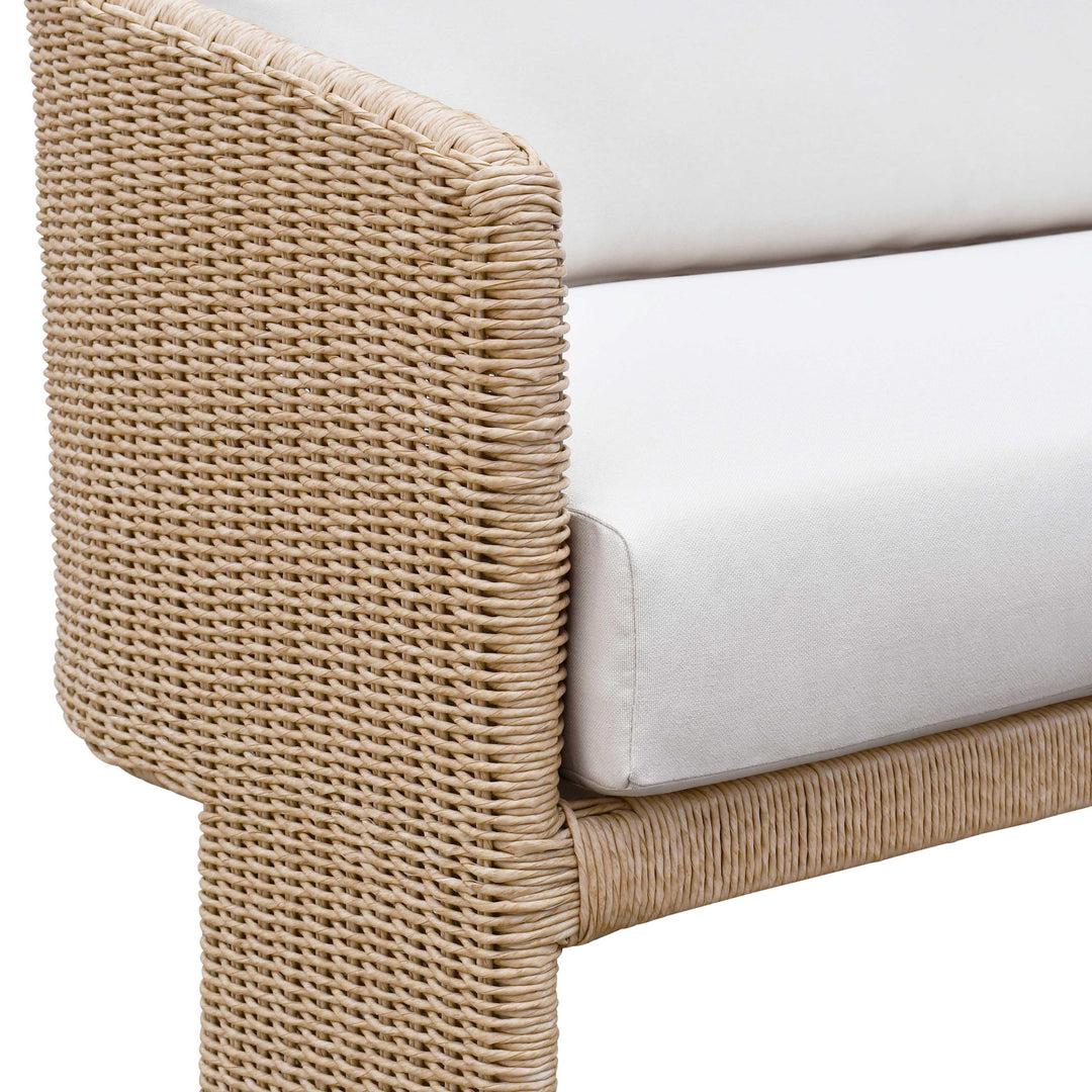 Alexa Cream Performance Fabric Outdoor Sofa