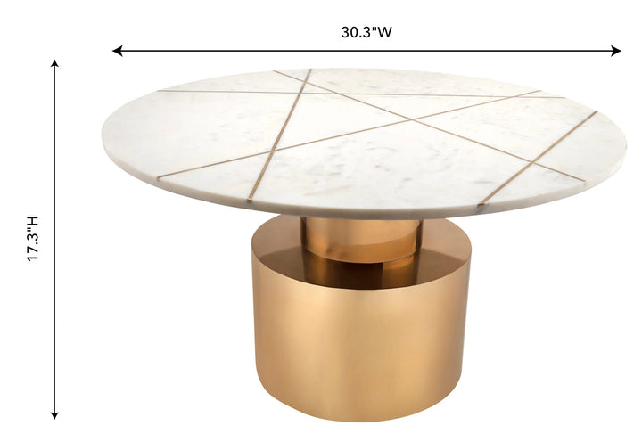 Terzo White Marble Cocktail Table