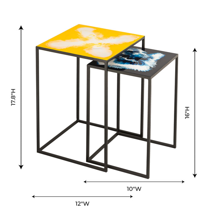 Enamel Side Tables - Set of 2