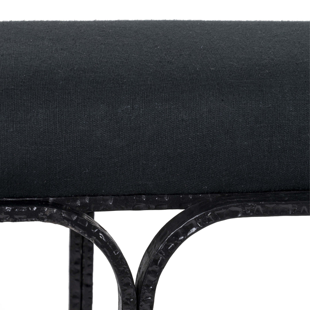 Bryn Black Linen Bench