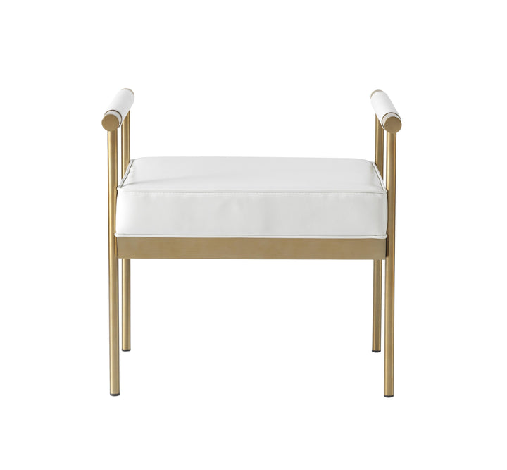 Diva White Vegan Leather Bench