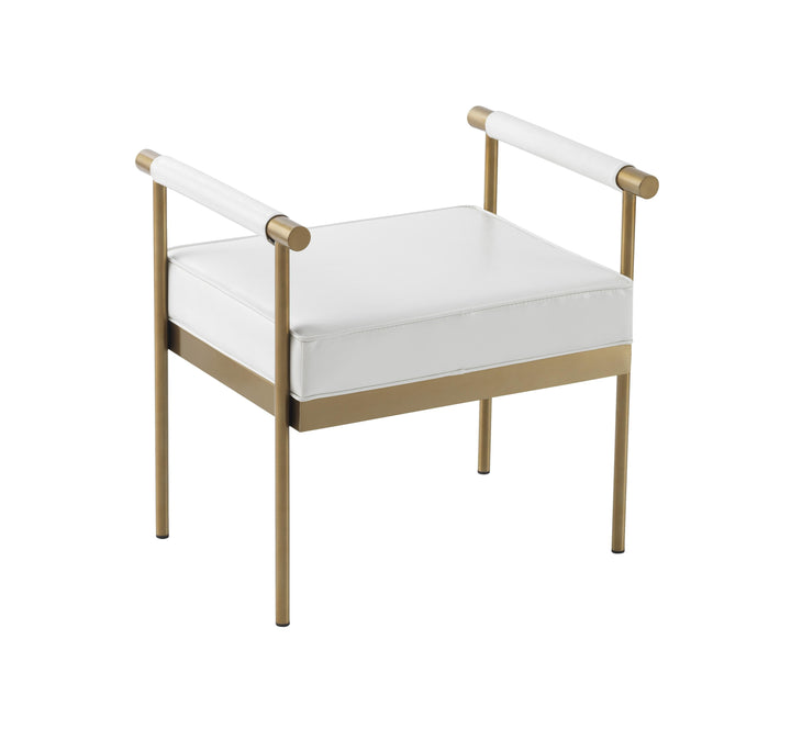 Diva White Vegan Leather Bench