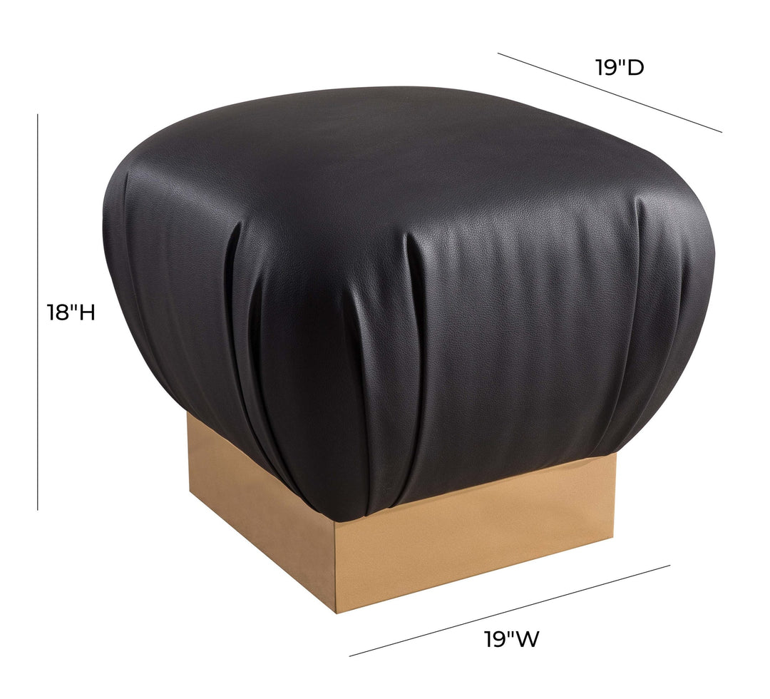 Lotus Black Ottoman