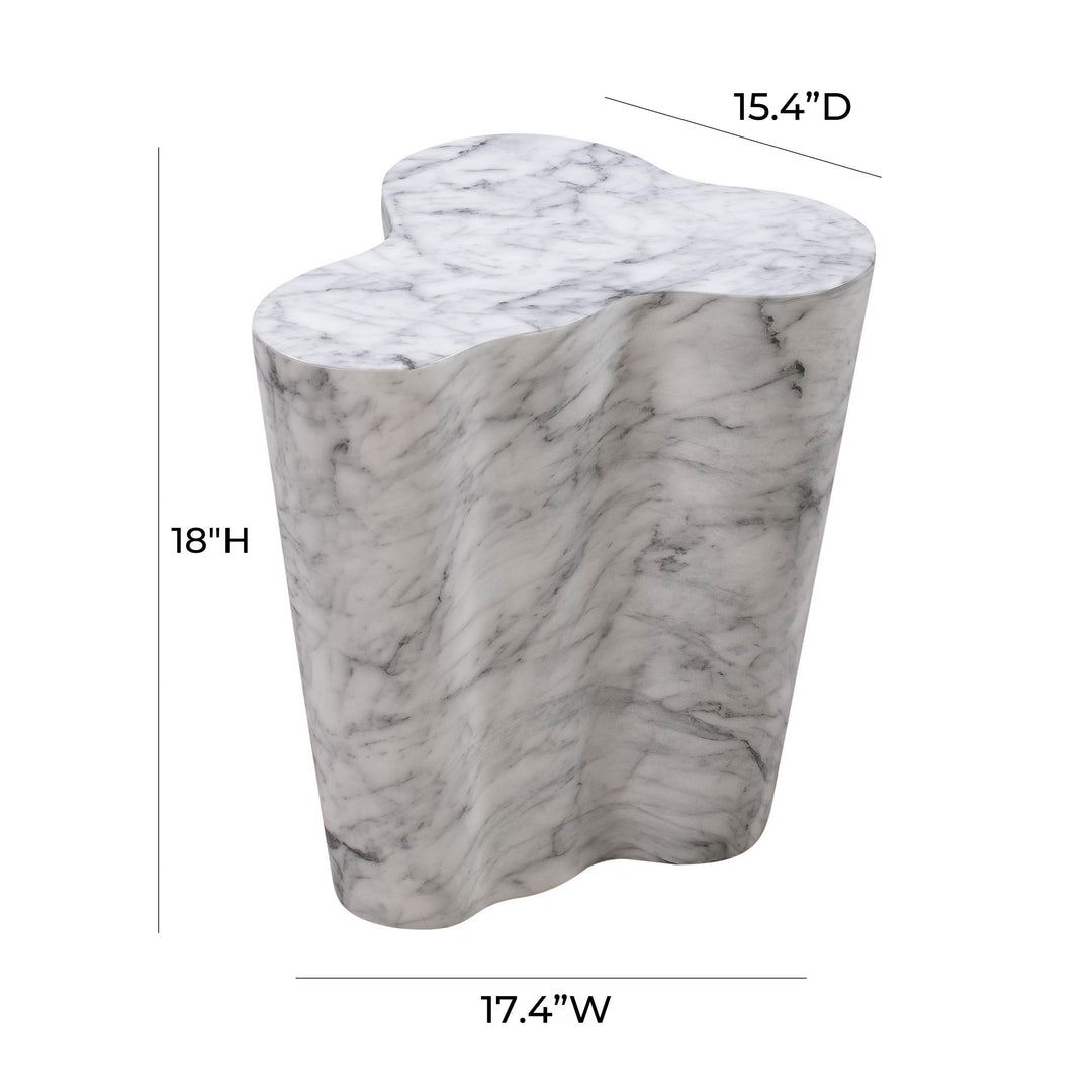 Slab Marble Short Side Table