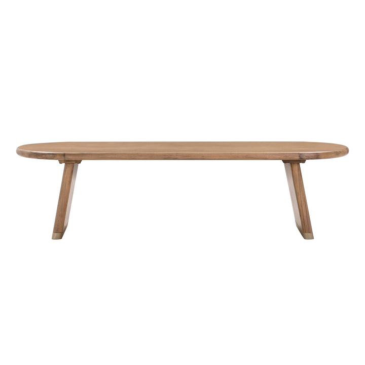 Samantha Cognac Acacia Bench with Boucle Seat