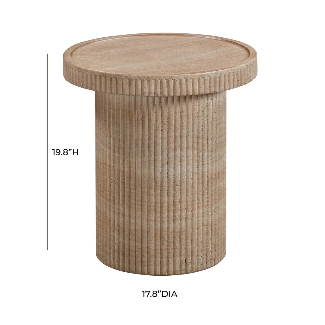 Darcy Faux Travertine Concrete Side Table