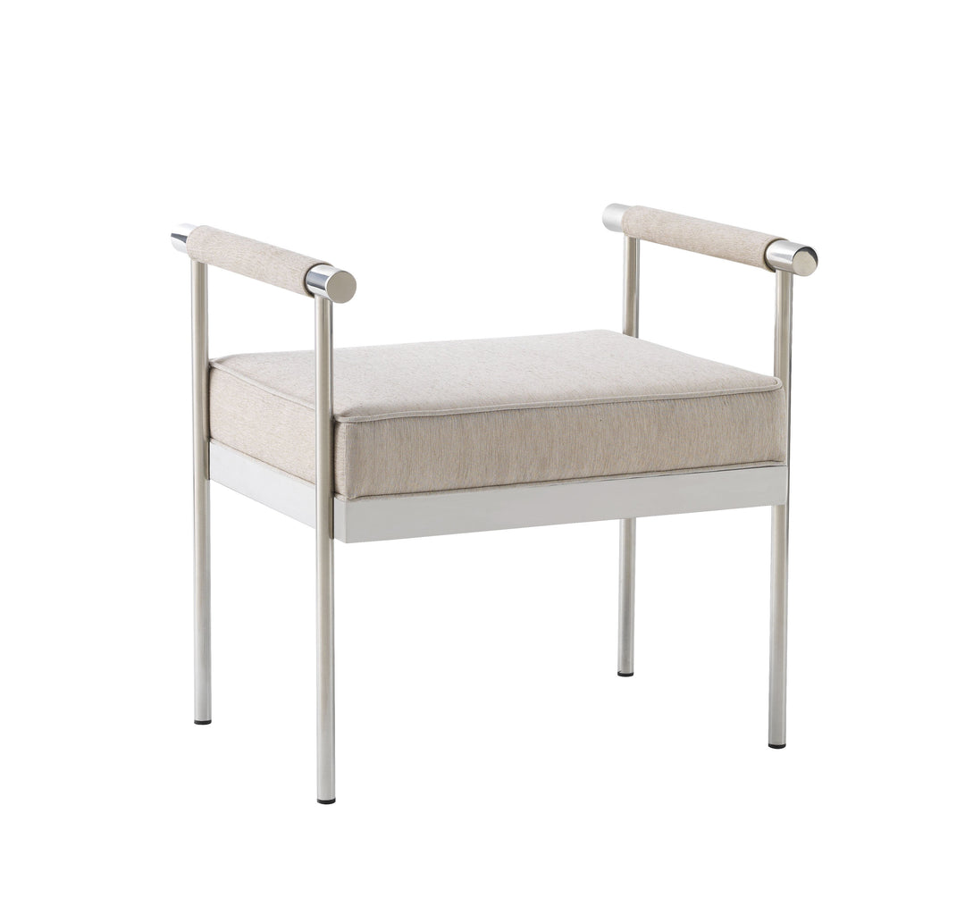 Diva Cream Velvet Bench