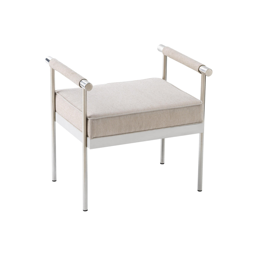 Diva Cream Velvet Bench