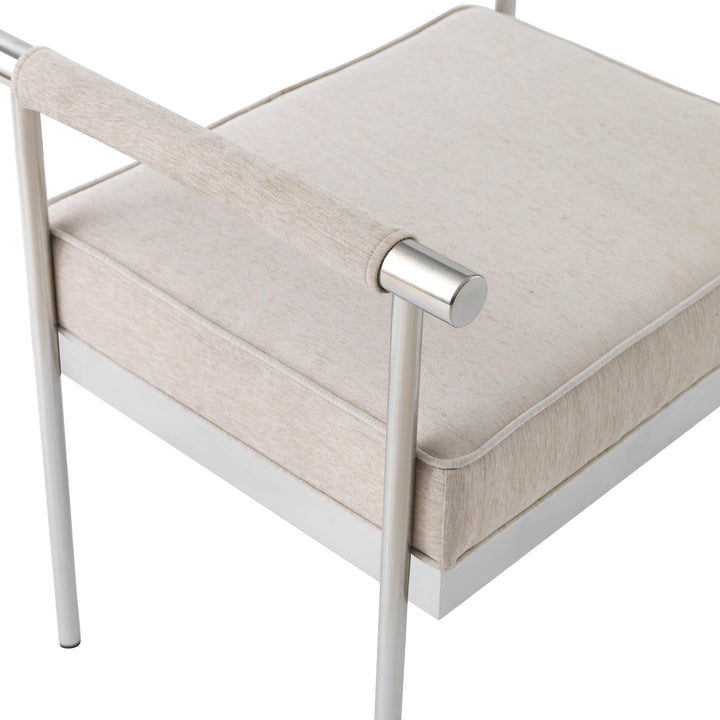 Diva Cream Velvet Bench